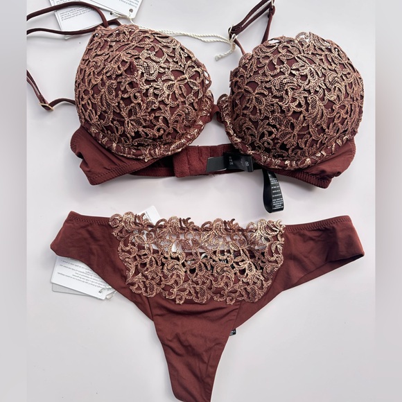 New La Perla set brown macramé . Brand new. - Picture 8 of 12